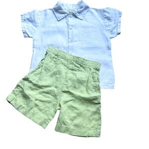 Jack & Teddy Two Piece Linen Short Set
